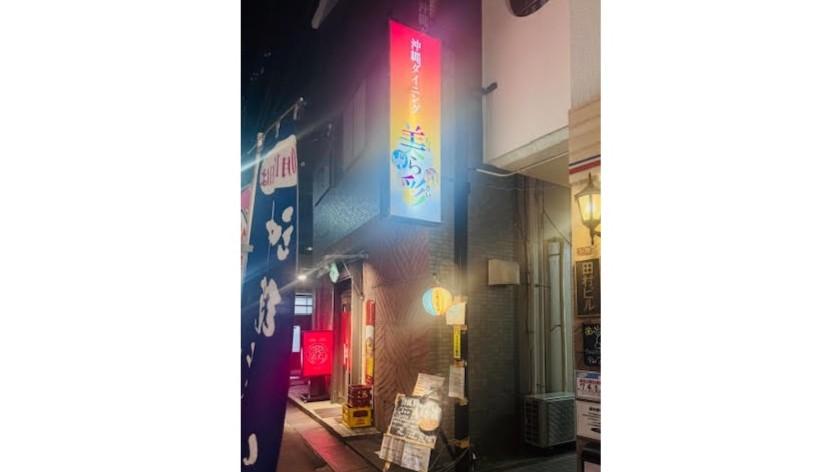 通りからの看板。路地を奥へ進みます…