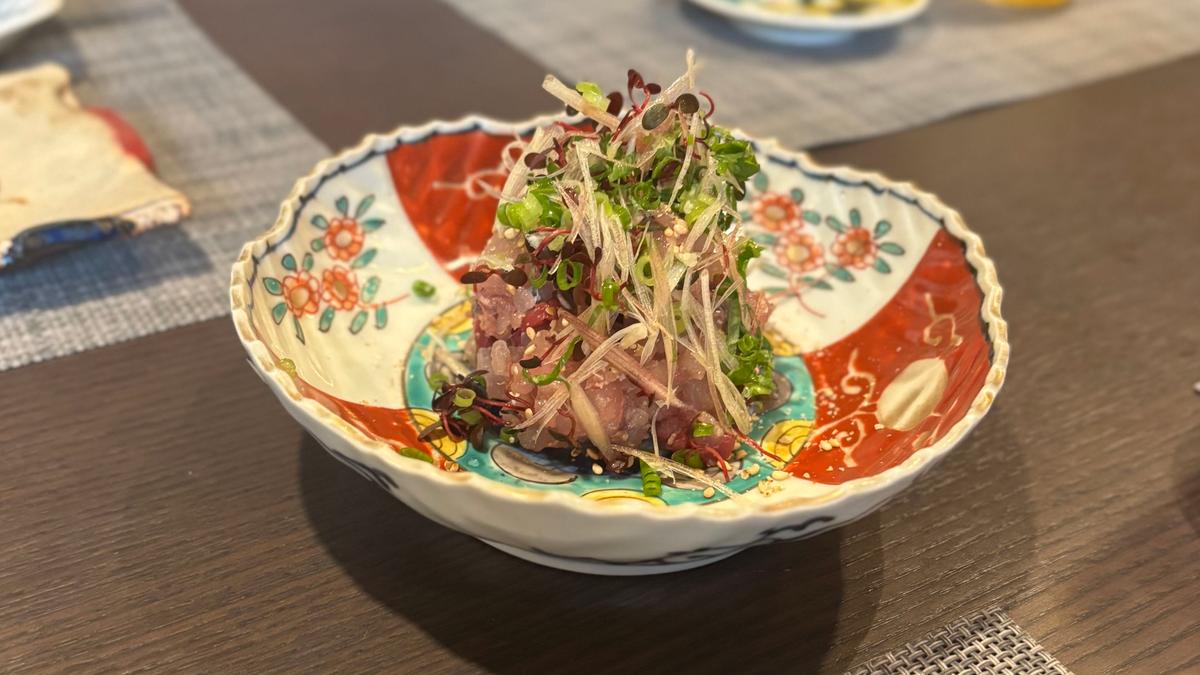 こちらも今が旬。薬味たっぷり鯵のなめろう🐟