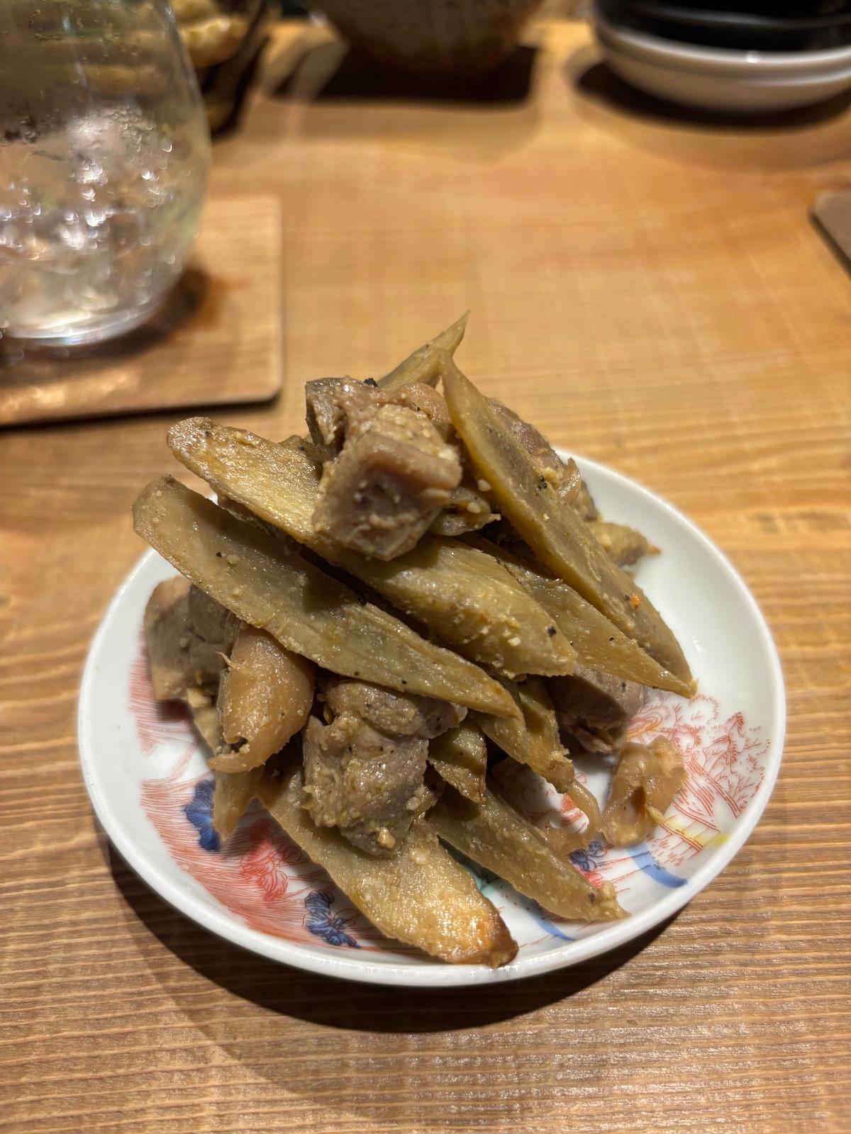 親鶏とごぼうの三升漬け