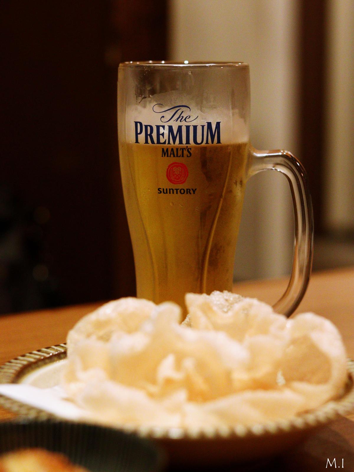 生ビールと揚げえびせん