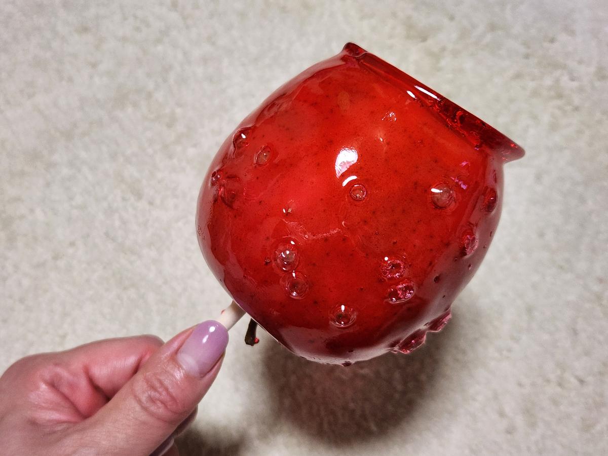 りんご🍎がジューシーで飴がパリパリです😊