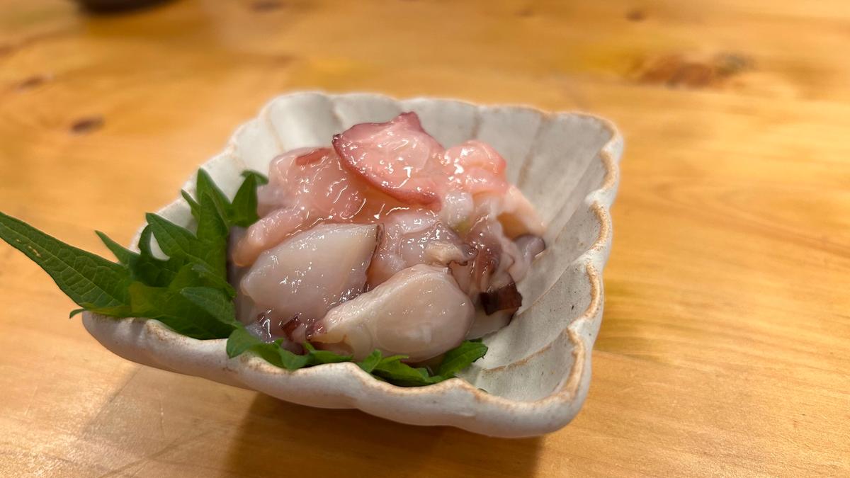 肉厚なたこわさびは歯ごたえ抜群!