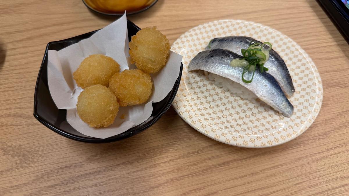 うずらフライといわし