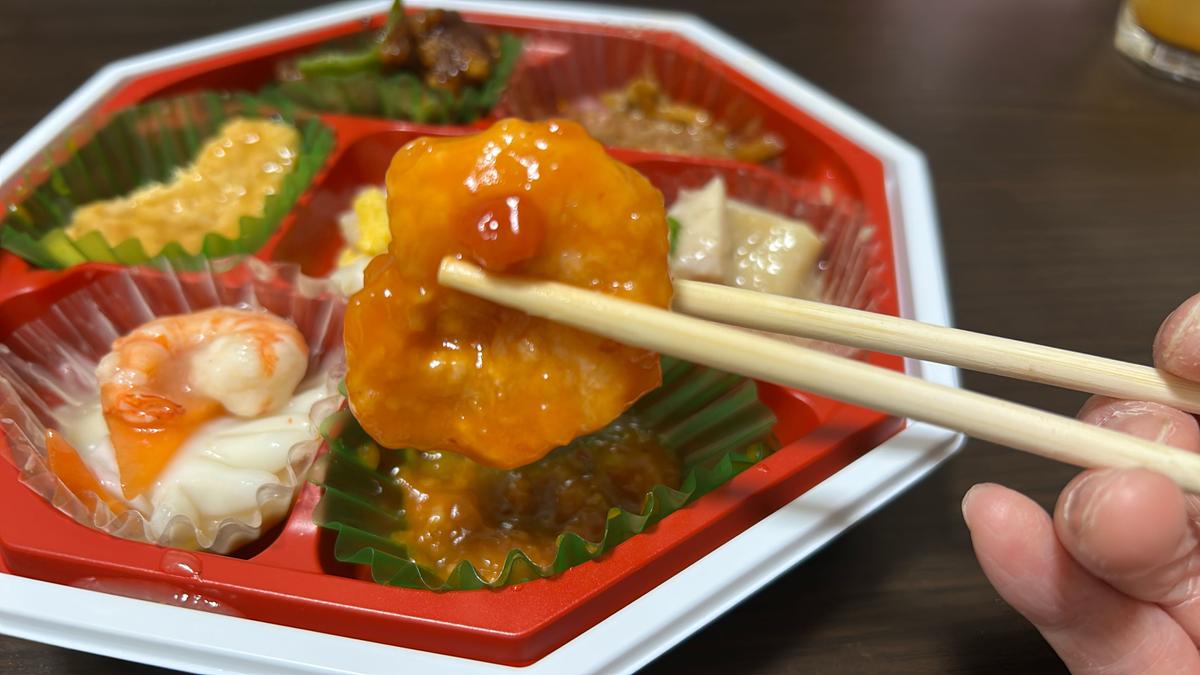 海老のチリソースが辛すぎず絶妙の味🍤